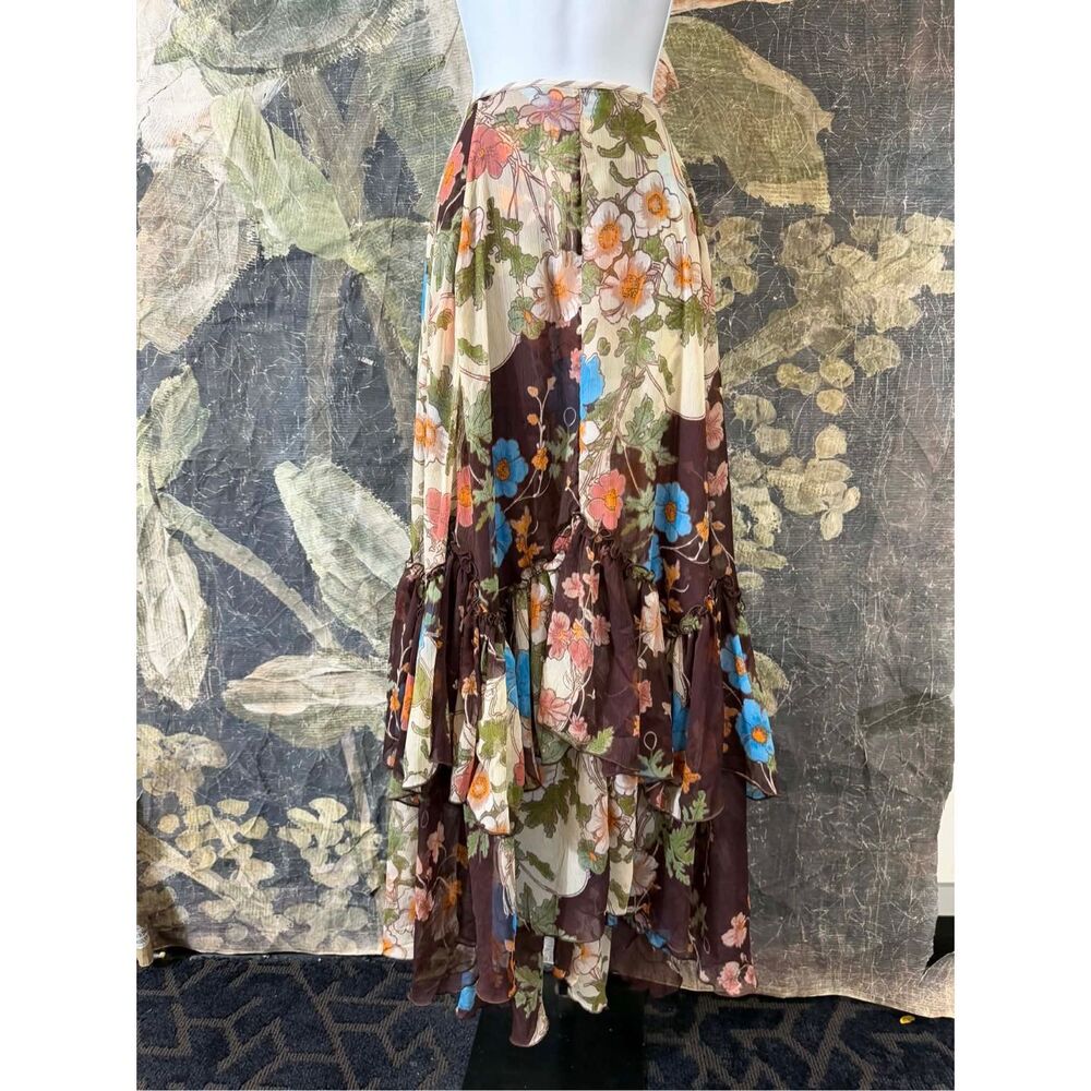 Free People Palermo Villa Chiffon Maxi Skirt Size S - Picture 6 of 9